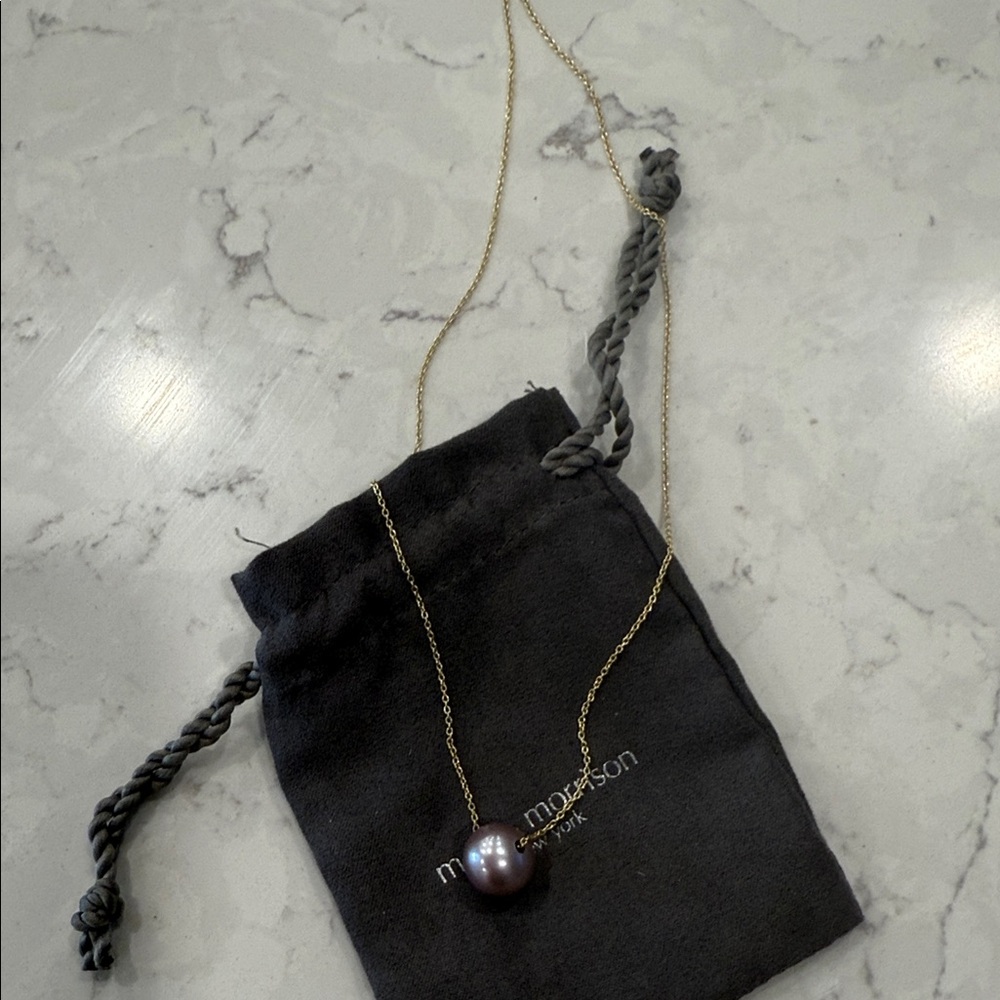 Margo Morrison Gold Necklace with Lavender Pearl